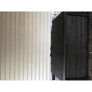 Keter Brightwood 120 Gallon Outdoor Plastic Storage Deck Box- Brown