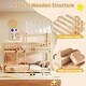 preview thumbnail 2 of 5, Twin Over Twin House Bunk Low Loft Bed Frame with Roof & Ladder 