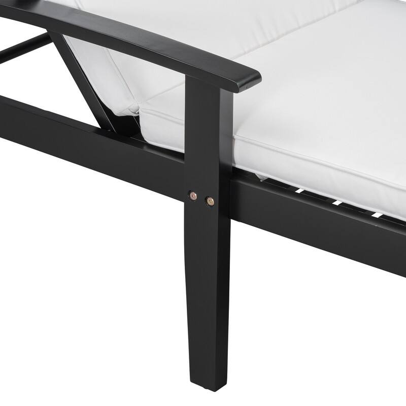 Spruce & Spring Acacia Wood Reclining Chaise Lounge