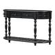 preview thumbnail 35 of 42, Vintage Curved Console Table Sofa Table Entryway Table with 4 Drawers and Bottom Shelf