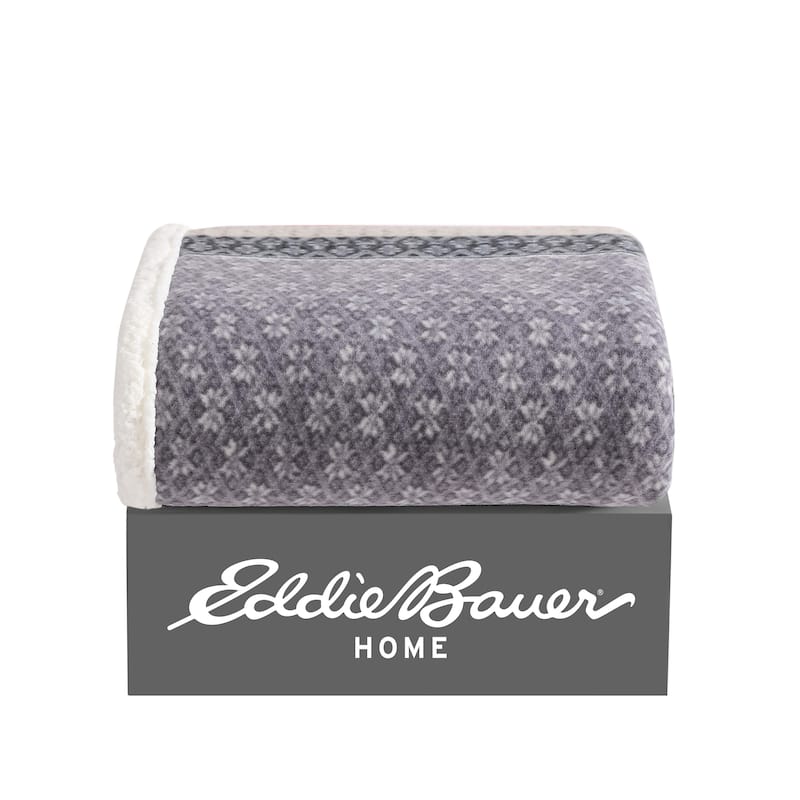 Eddie Bauer Ultra Soft Plush Fleece Reversible Oversized Throw Blankets