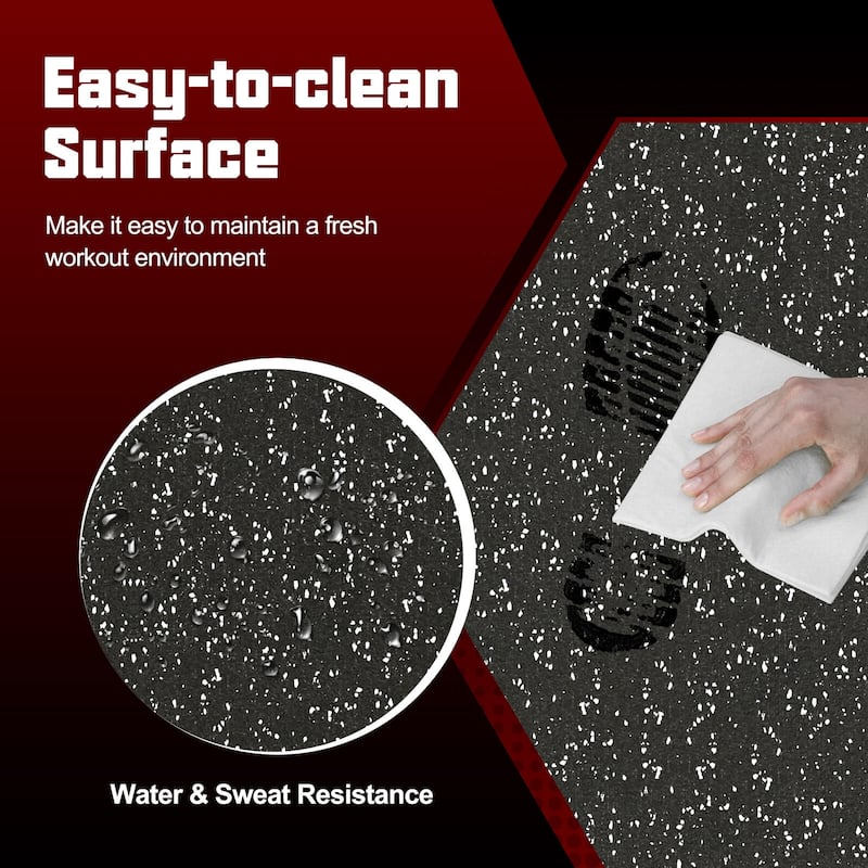 Costway 12/24 PCS 0.79” Thick Rubber Top Exercise Mat 48 Sq Ft
