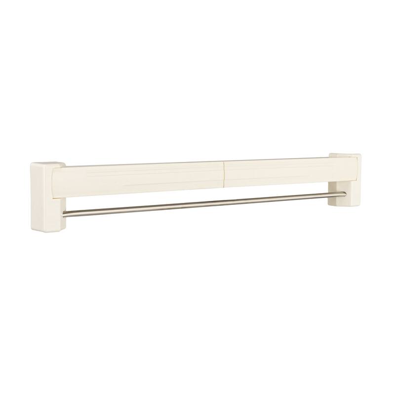 Household Essentials Metal and Plastic Wall Mount Telescoping Drying Rack - White