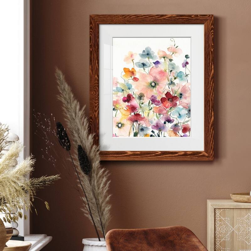 Poppies and Sweetpeas-Premium Framed Print - Ready to Hang