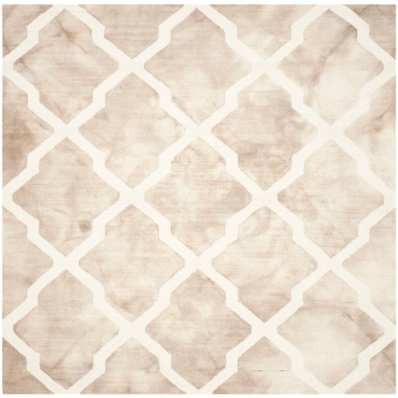 SAFAVIEH Handmade Dip Dye Ivona Vintage Wool Rug - 5' Square - Beige/Ivory