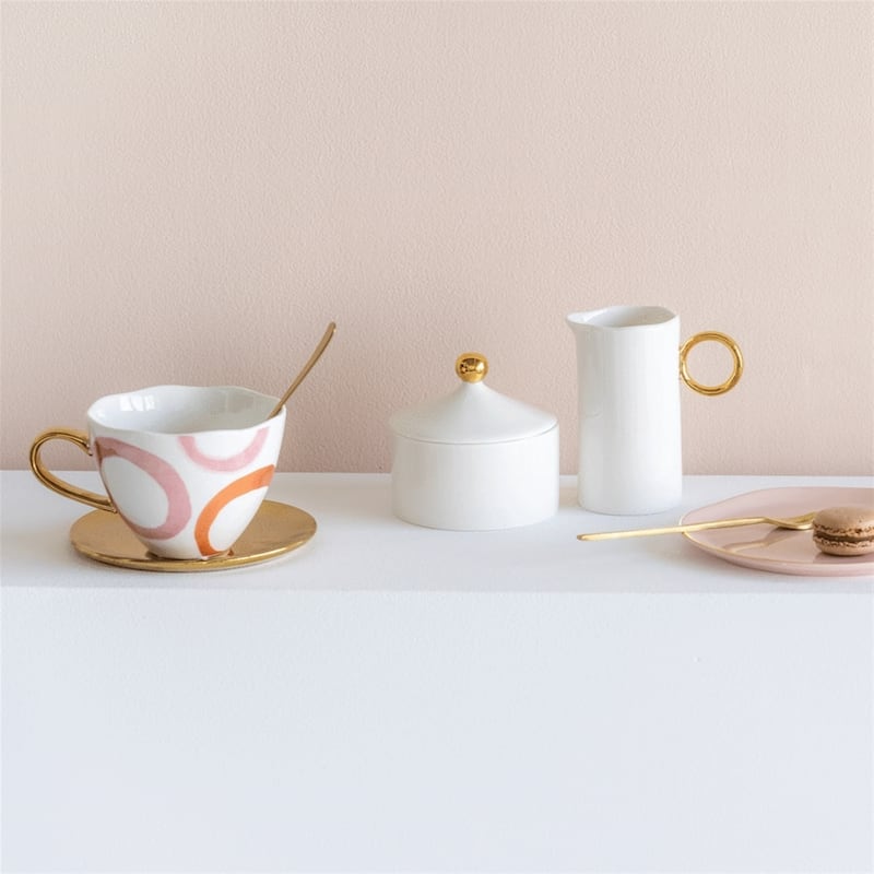 Good Morning Milk Can - White & gold