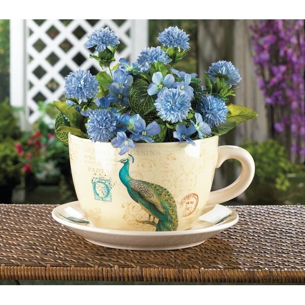 Peacock Teacup Planter - Multi-Color - Bed Bath & Beyond - 13932521