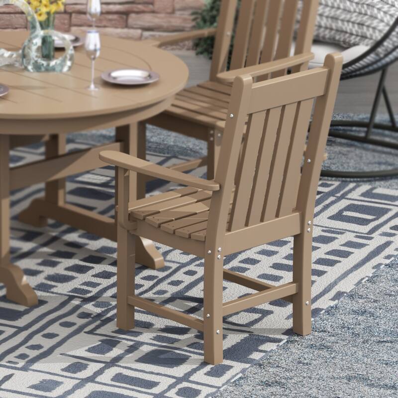 Laguna Hdpe All Weather Outdoor Patio Dining Chair With Arms