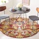 SAFAVIEH, Handmade Marietje Blossom French Country Wool Area Rug - 4' Round - Red/Multi
