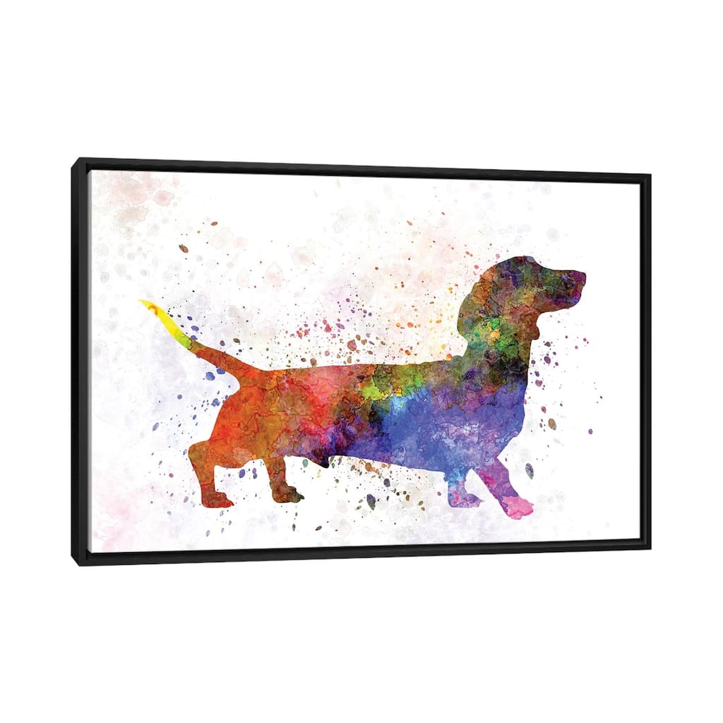 iCanvas "Short Haired Dachshund" by Paul Rommer Framed