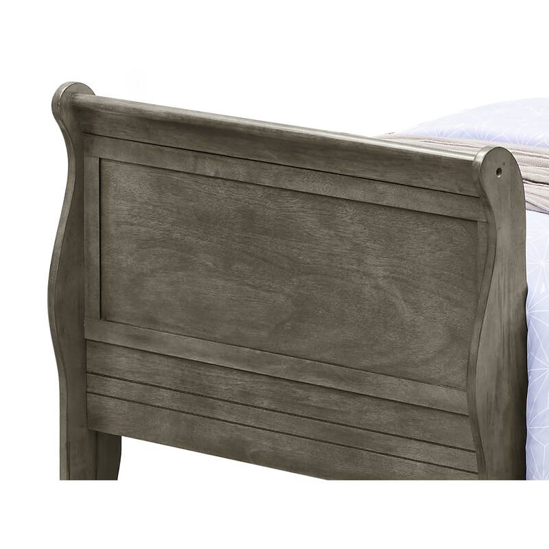 Gray Twin Bed - Classic Design, Perfect for Small Spaces & Guests