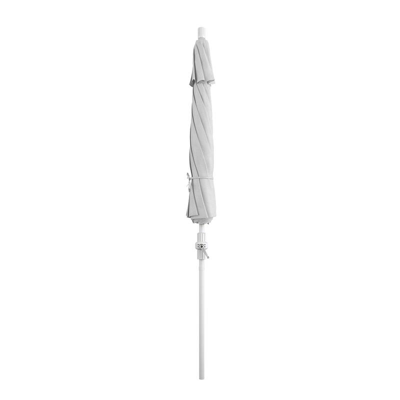 California Umbrella 9' Rd Golden State Series Patio Umbrella White Aluminum Frame Crank Lift Collar Tilt Pacifica Pacific Blue