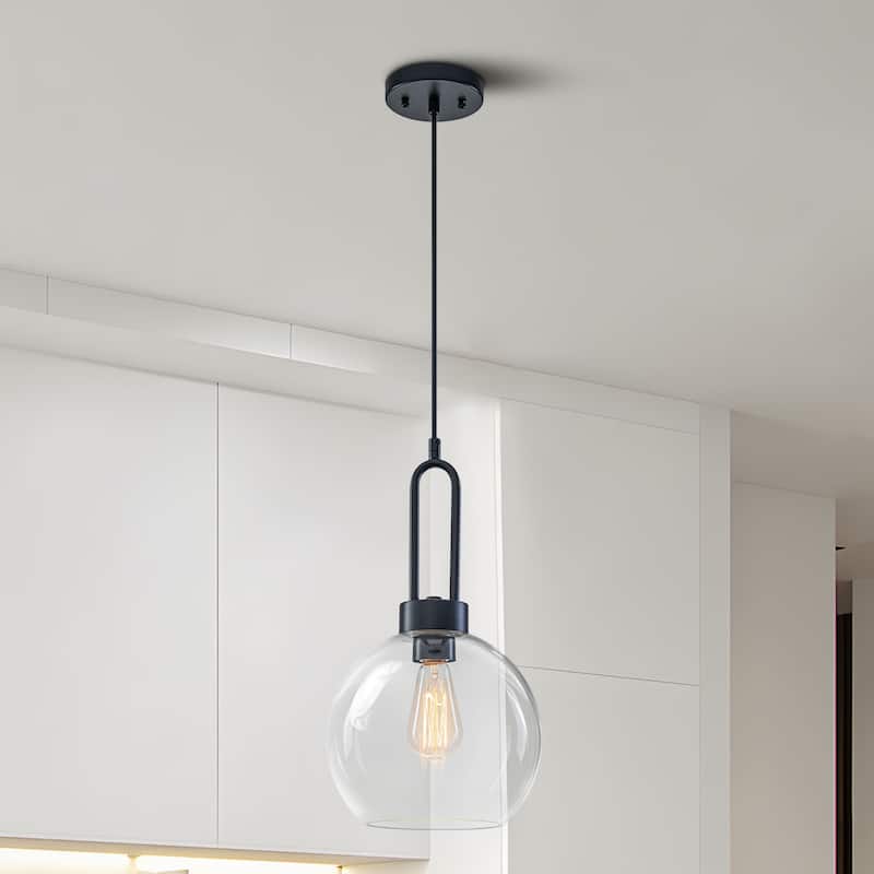 Starsky 1-Light Single Globe Clear Glass Pendant