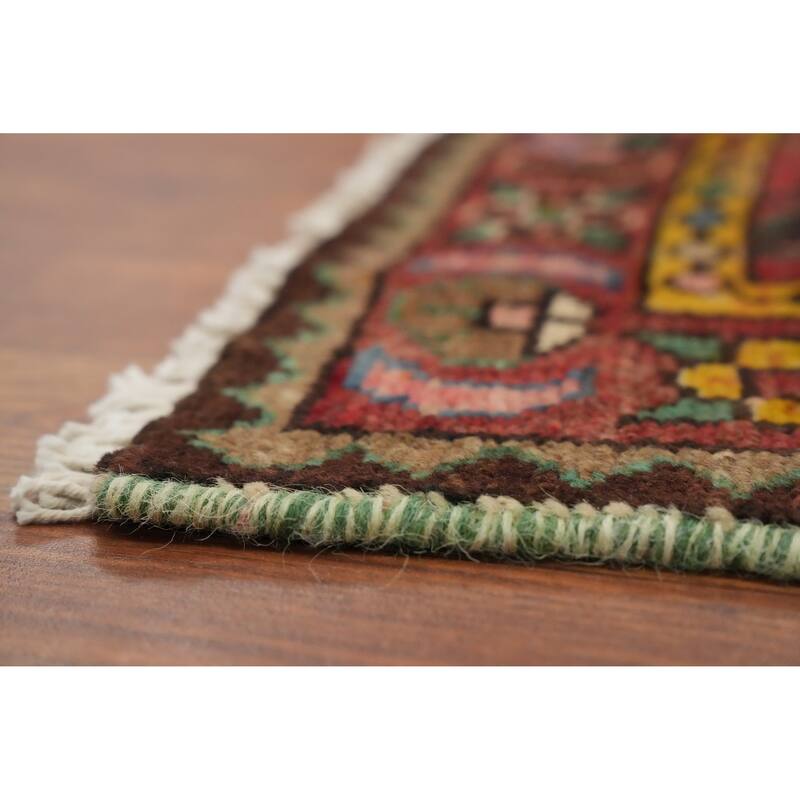 Hand Knotted Oriental 100% Wool Carpet Traditional Floral Oranges & Rust Lilian Runner Rug - 9' 0'' X 3' 3''