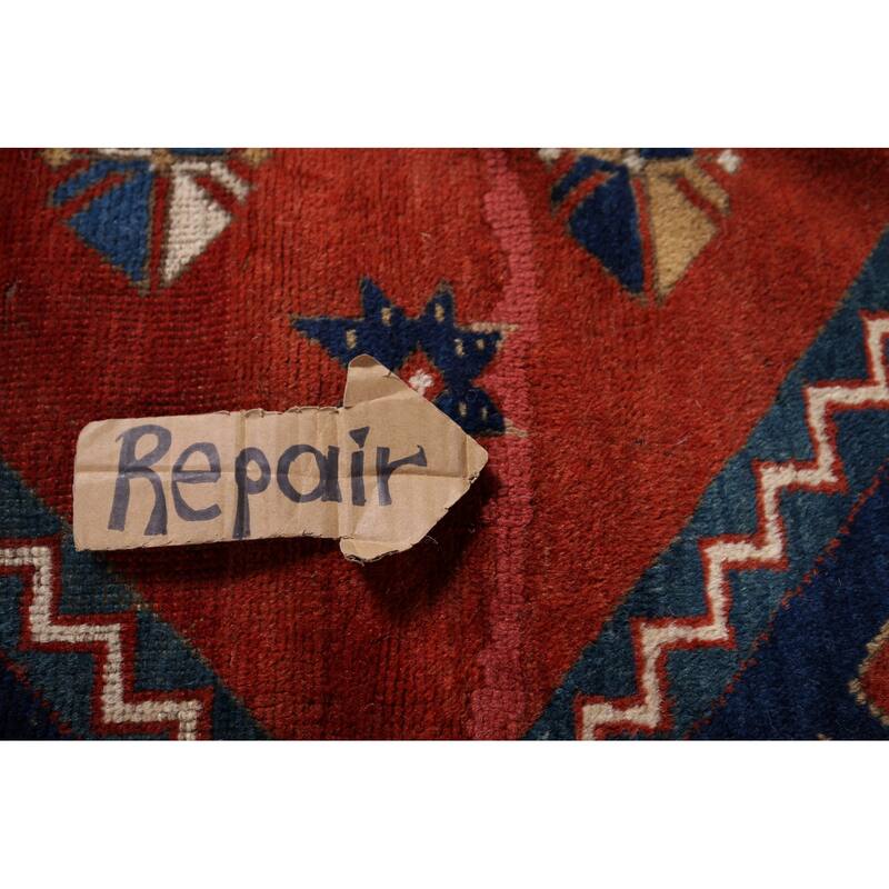 Kazak Vegetable Dye Antique Area Rug Handmade Tribal Wool Carpet - 5'3" x 8'0"
