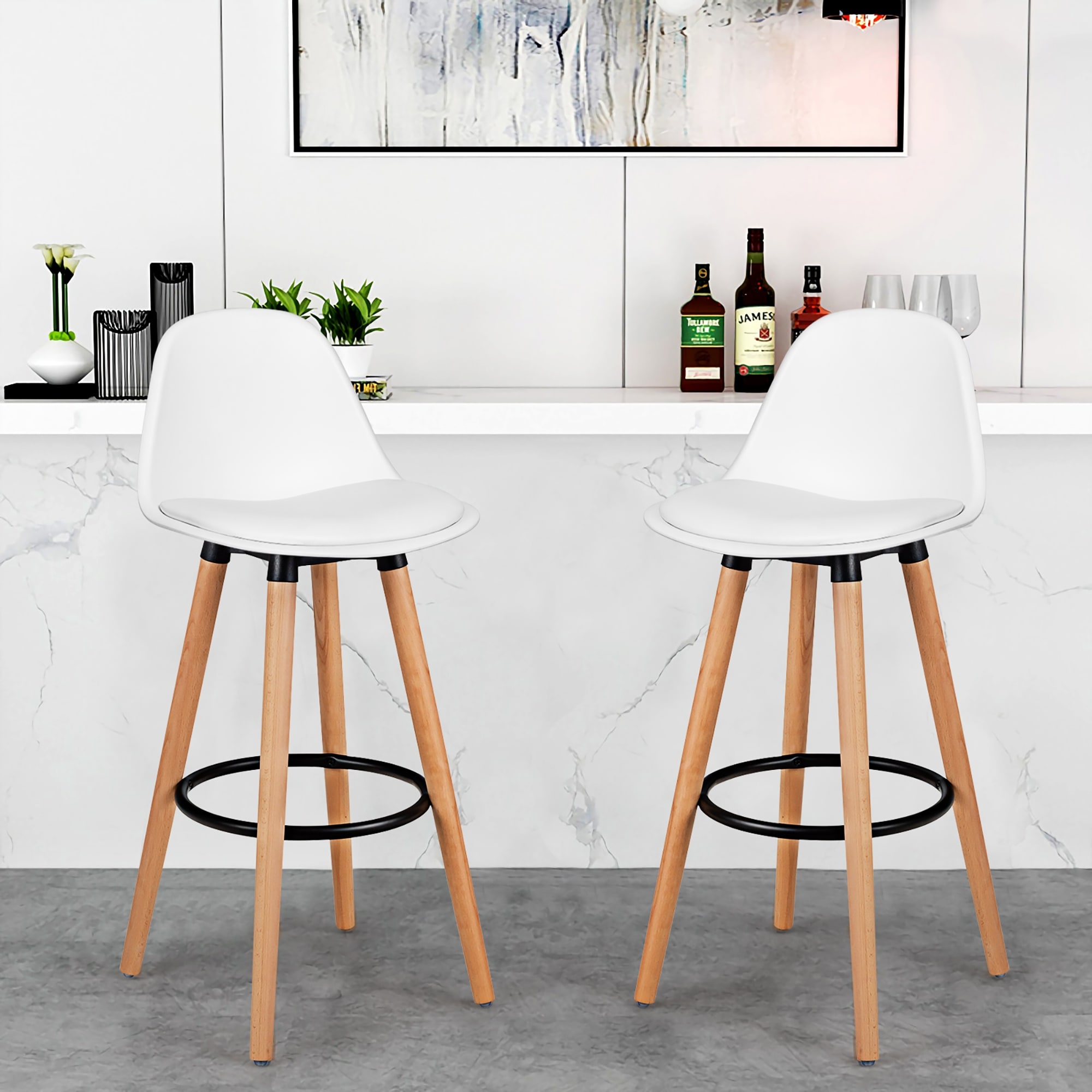 Backless Square Seat Stool Furniture Counter Dining Living Room Lounge Armless 