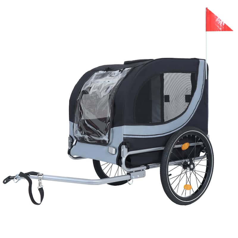 Large Folding Bike Trailer For Dogs - 66lb Capacity All-Terrain Pet Carrier, Durable Steel Frame For Cycling