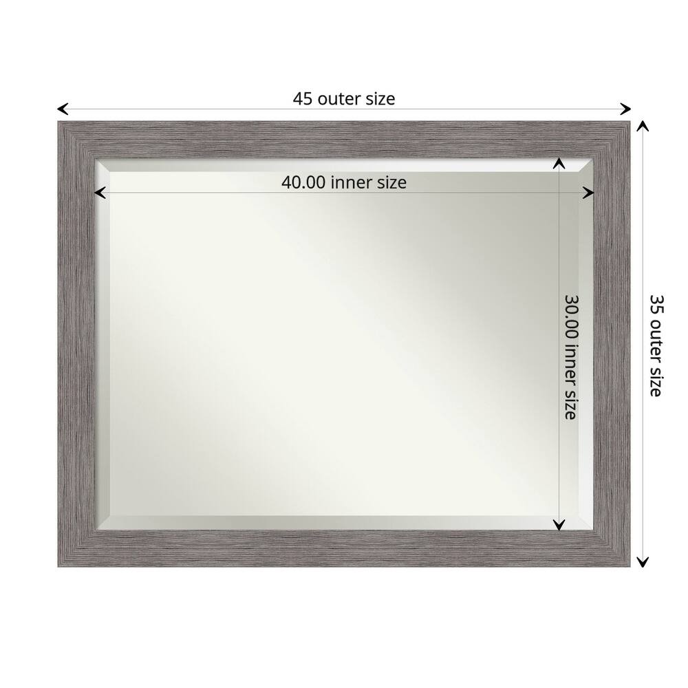 Beveled Bathroom Wall Mirror - Pinstripe Frame