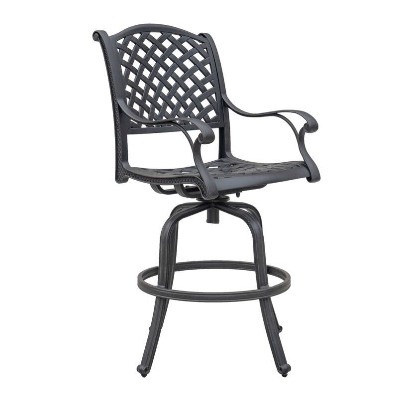 Ventura Cast Aluminum Bar Stool with Cushion (Set of 2)