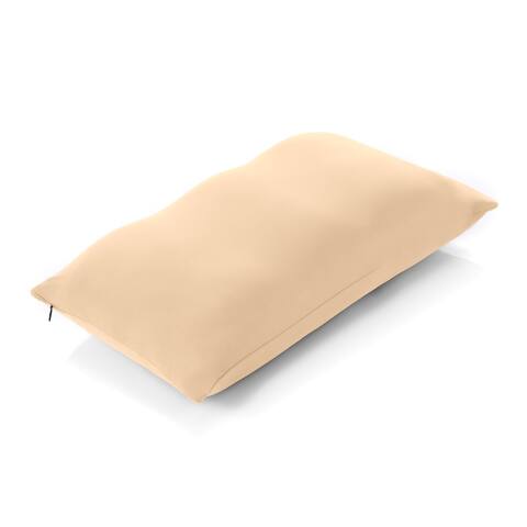 Premium Microbead Pillow, Anti-Aging, Silk like Cover, Barely Beige