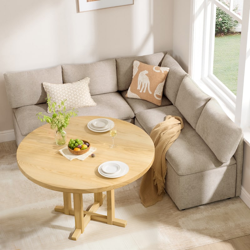 Spruce & Spring Modern 74" L-Shaped Dining Bench with Storage, Corner Breakfast Nook Banquette Bench