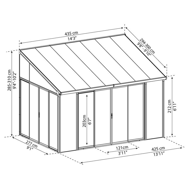 SanRemo 10ft & 13ft White & Grey Sunroom, Patio Enclosure and Solarium