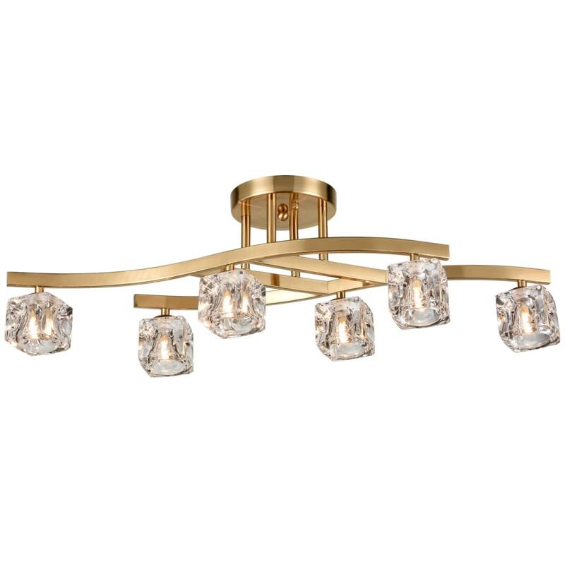 Frascati Modern Crystal Semi-Flush Ceiling Lights 6 Light