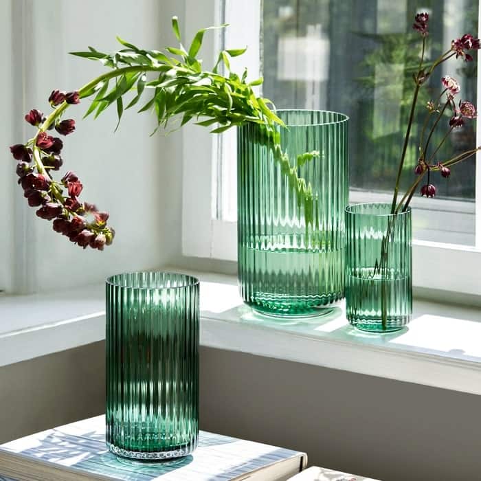 Lyngby Porcelæn Mouth Blown Glass Vase, Copenhagen Green
