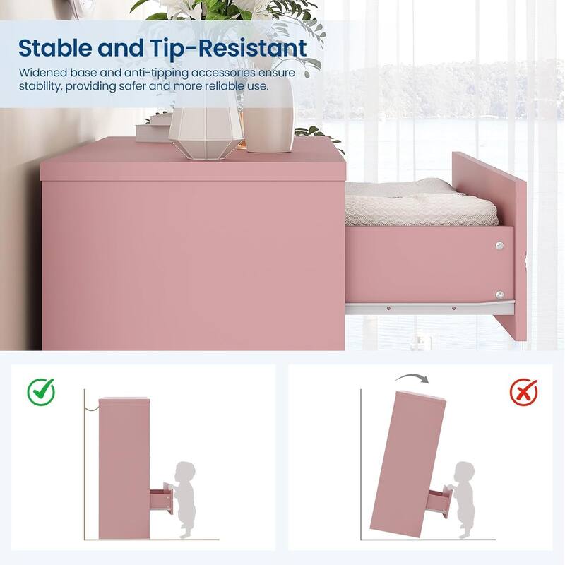 Tall Dresser, Storage Cabinet for Bedroom with 4 Drawers