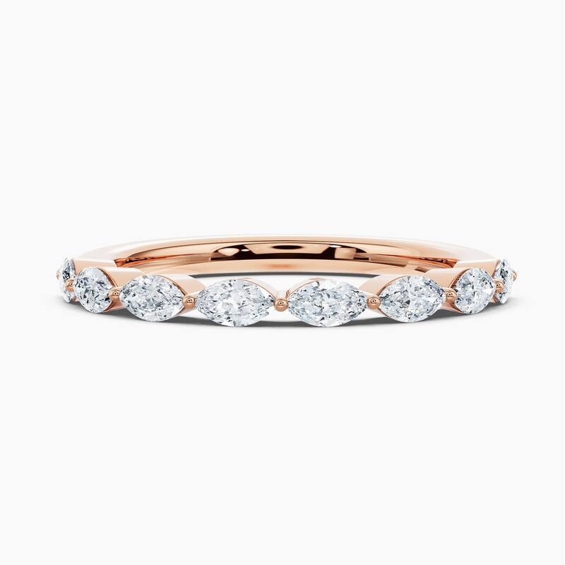 Auriya 14k Gold Marquise East-West Lab Grown Diamond Half Eternity Band 0.80 - 3.00 ct. tw. (F-G, VS) - 0.80 ct. wt. - 4 - Rose