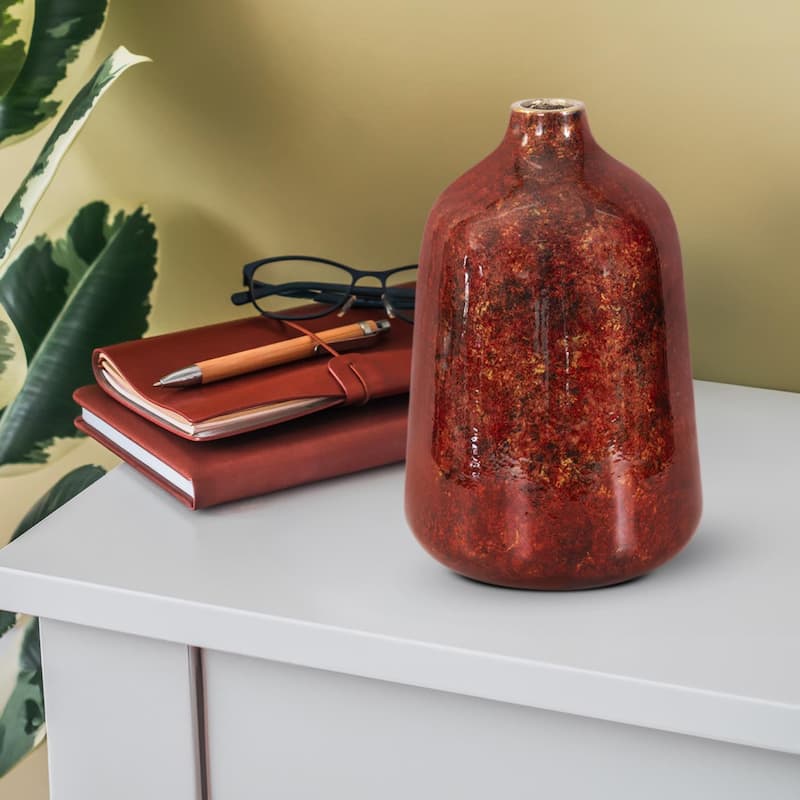 Sharma Crimson Gold Slanted Vase Large