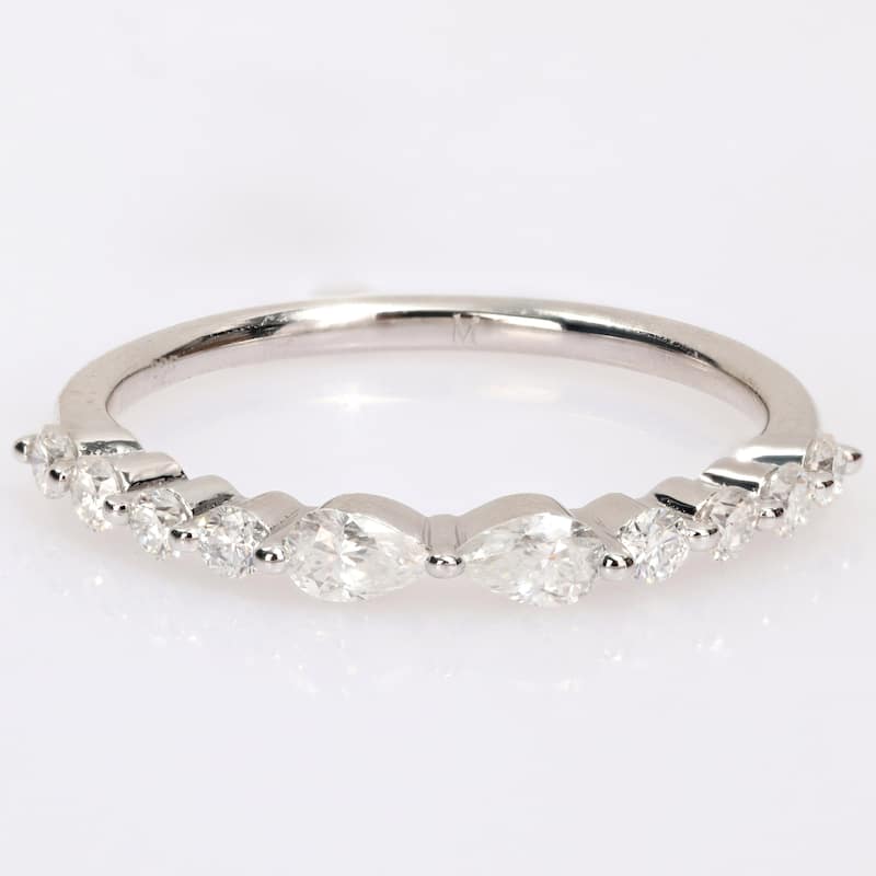 Miadora 2/5ct DEW Moissanite Semi-Eternity Ring in Sterling Silver