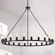 preview thumbnail 1 of 71, The Gray Barn Liam 48-inch Round Wagon Wheel 24-light Chandelier
