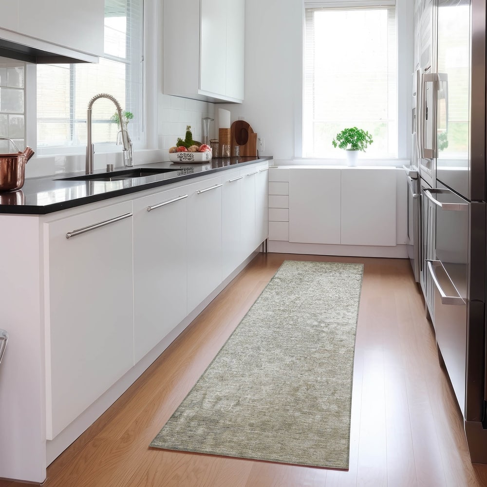 Machine Washable Indoor/ Outdoor Abstract Solid Chantille Rug