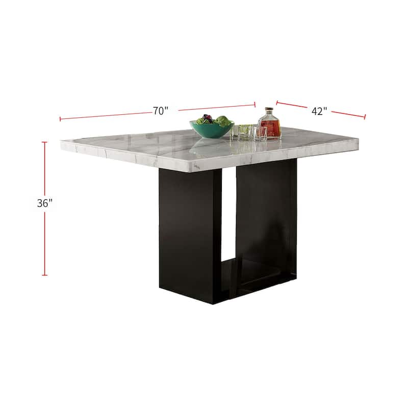 Genuine Marble Counter Height Dining Table in White