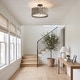 preview thumbnail 5 of 10, 15.5" Farmhouse 3-Light Distressed White Wood Drum Semi-Flush Mount Ceiling Light - 15.5" D x 15.5" W x 10.7" H