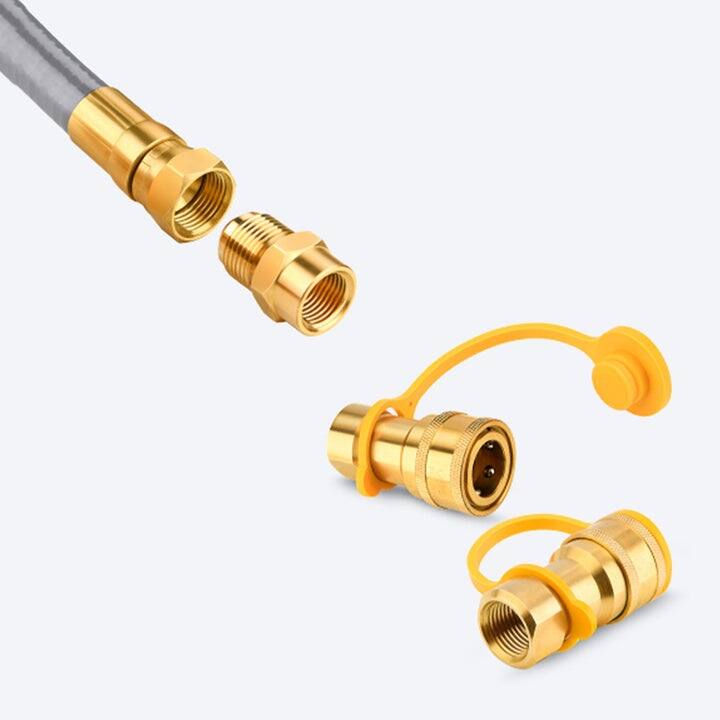 Kinger Home 10.5FT 1/2" ID Natural Gas Hose with 2520 Female Flare GDH7 Fitting - 10.5FT 1/2" ID