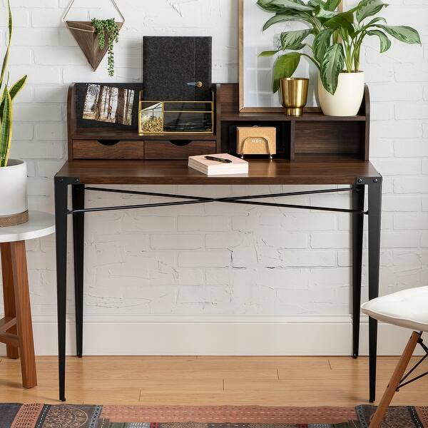 Carbon Loft 42 Inch Writing Desk With Small Hutch Overstock 28788987