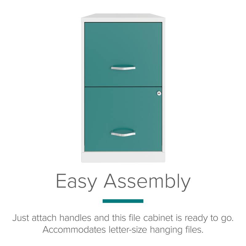Space Solutions 18in. 2 Drawer Metal File Cabinet, Alpine White