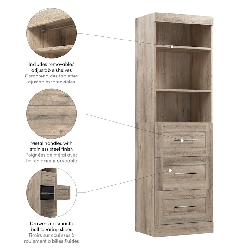 Pur 25W Closet Organizer with Drawers by Bestar