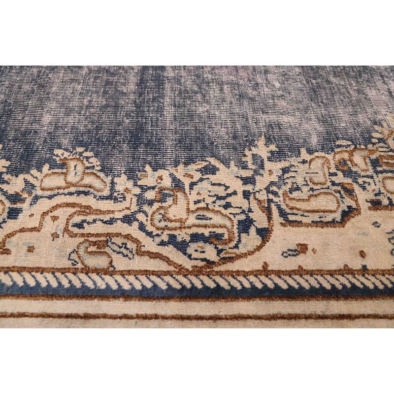 ECARPETGALLERY Hand-knotted Antalya Vintage Navy Wool Rug - 8'9 x 11'11