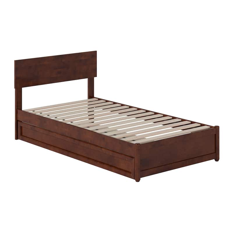 Wesley Platform Bed with Panel Footboard and Twin Trundle