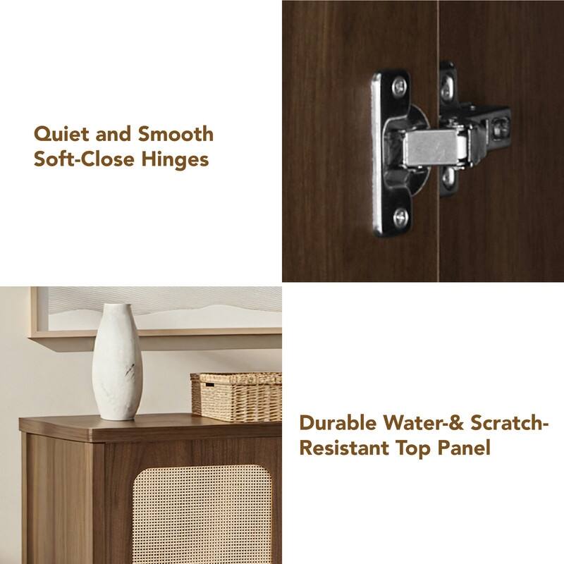 Spruce & Spring Boho Chic Sideboard Buffet Cabinet with Storage for Dining & Living Room