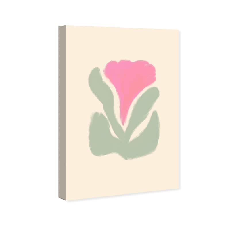 Wynwood Studio Canvas Floral and Botanical Simple Pretty Flower Pink and Pastel Pink Modern & Contemporary Wall Art Canvas Print