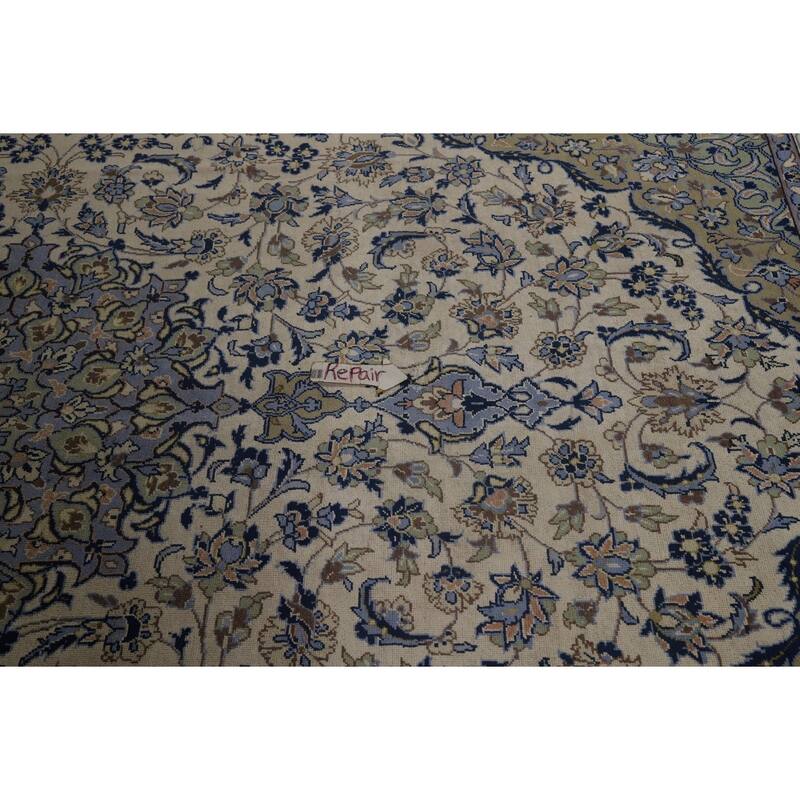 Traditional Kashan Persian Vintage Area Rug Handmade Wool Carpet - 8'0" x 12'3"