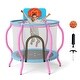 preview thumbnail 1 of 8, Gymax 48'' Kids Trampoline Indoor & Outdoor Pumpkin Trampoline - Pink, Light Blue Pink, Light Blue - Kids