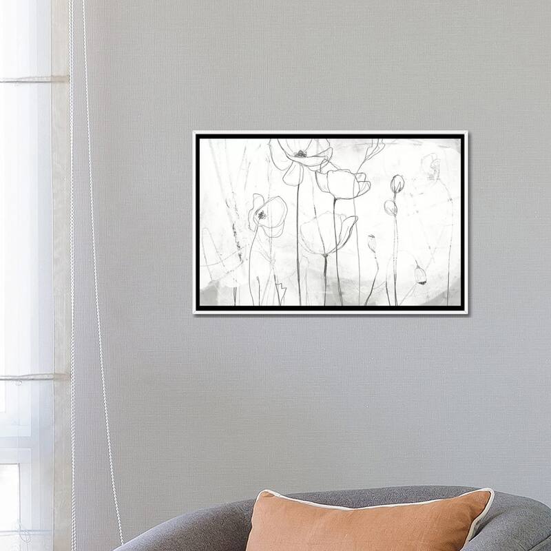iCanvas "Poppy Sketches I" by June Erica Vess Framed Canvas Print