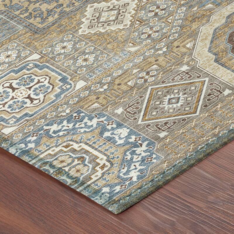 Machine Washable Indoor/ Outdoor Traditonal Isaiah Chantille Rug