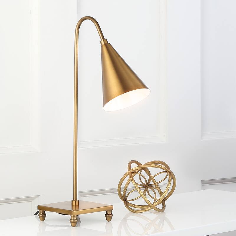 SAFAVIEH Lighting 20-inch Annetta Modern Gold Task Table Lamp - 11.5" x 5.25" x 20"