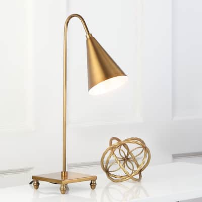 SAFAVIEH Lighting 20-inch Annetta Modern Gold Task Table Lamp - 11.5" x 5.25" x 20"